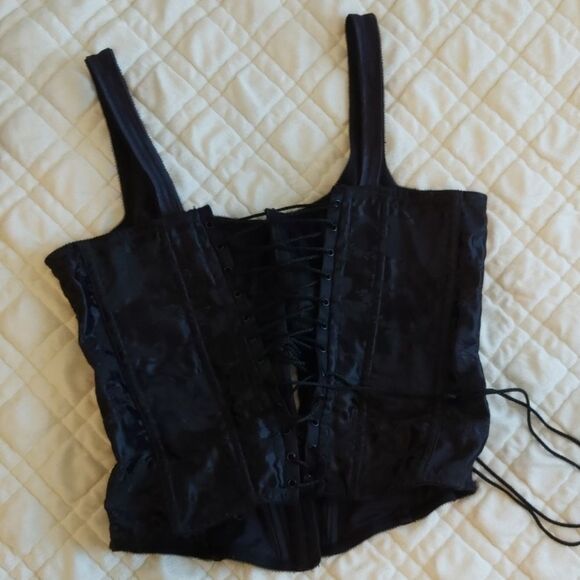 Empire Vintage Women's Lace Up Black Goth Halloween Corset Size 38 - Picture 5 of 6